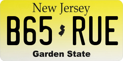 NJ license plate B65RUE