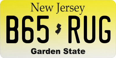 NJ license plate B65RUG