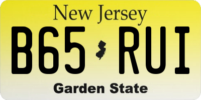 NJ license plate B65RUI
