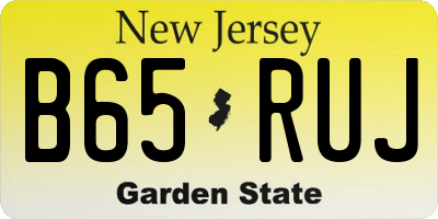 NJ license plate B65RUJ