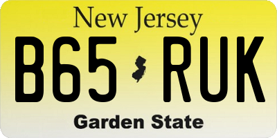 NJ license plate B65RUK