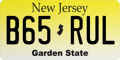 NJ license plate B65RUL