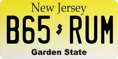 NJ license plate B65RUM