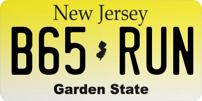 NJ license plate B65RUN