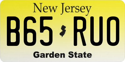 NJ license plate B65RUO