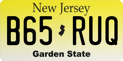 NJ license plate B65RUQ