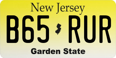 NJ license plate B65RUR