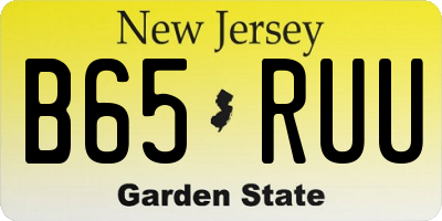 NJ license plate B65RUU