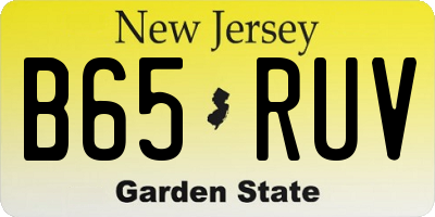 NJ license plate B65RUV