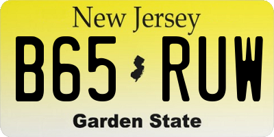 NJ license plate B65RUW