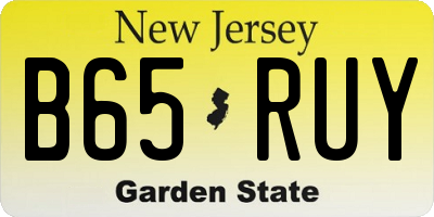 NJ license plate B65RUY