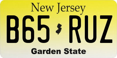 NJ license plate B65RUZ