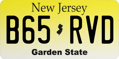 NJ license plate B65RVD