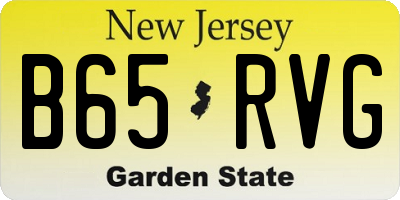 NJ license plate B65RVG