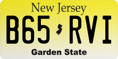 NJ license plate B65RVI