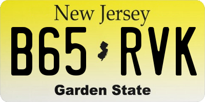 NJ license plate B65RVK