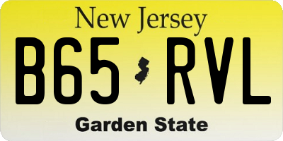 NJ license plate B65RVL