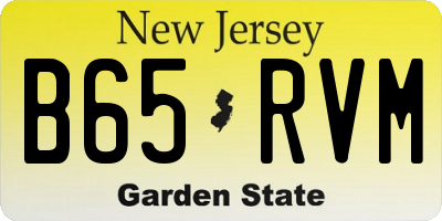 NJ license plate B65RVM