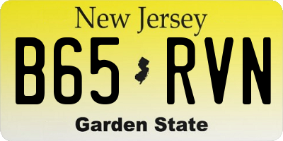 NJ license plate B65RVN