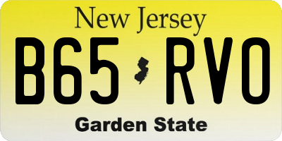 NJ license plate B65RVO
