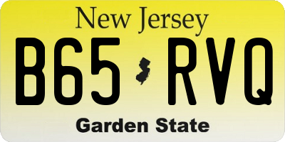 NJ license plate B65RVQ