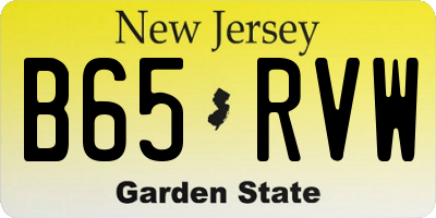 NJ license plate B65RVW
