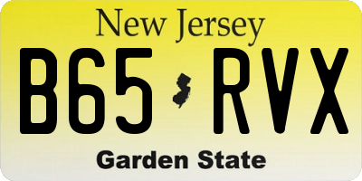 NJ license plate B65RVX