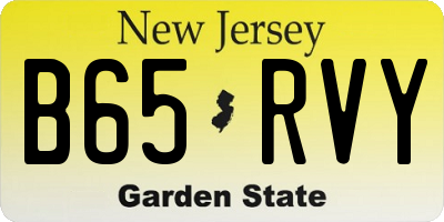 NJ license plate B65RVY