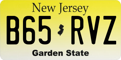 NJ license plate B65RVZ