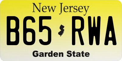 NJ license plate B65RWA