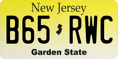 NJ license plate B65RWC