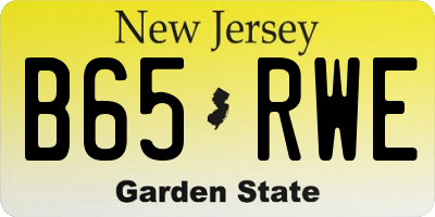 NJ license plate B65RWE