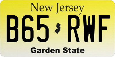 NJ license plate B65RWF