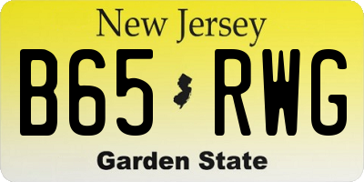 NJ license plate B65RWG
