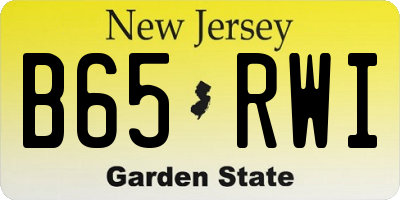NJ license plate B65RWI