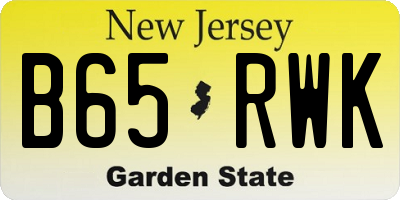 NJ license plate B65RWK