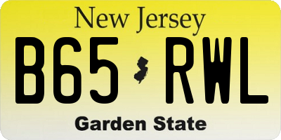 NJ license plate B65RWL