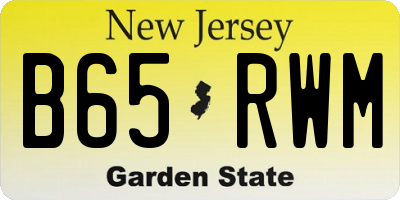 NJ license plate B65RWM