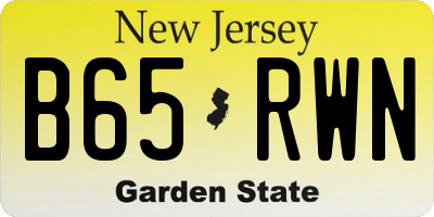 NJ license plate B65RWN