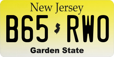 NJ license plate B65RWO