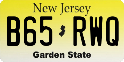 NJ license plate B65RWQ