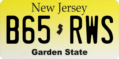NJ license plate B65RWS