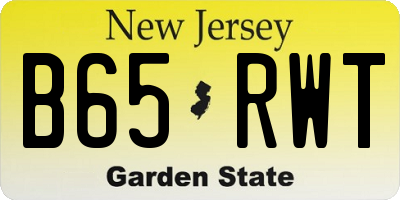 NJ license plate B65RWT