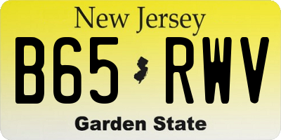 NJ license plate B65RWV