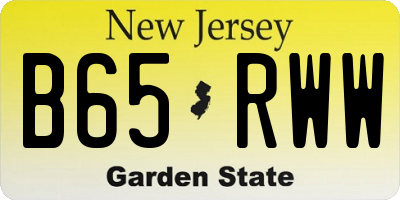 NJ license plate B65RWW