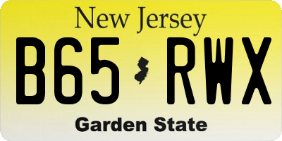NJ license plate B65RWX