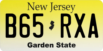 NJ license plate B65RXA