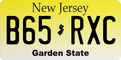 NJ license plate B65RXC