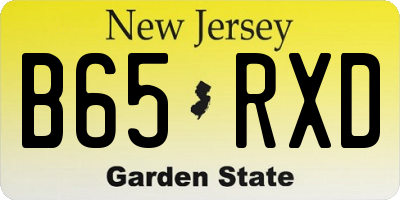 NJ license plate B65RXD