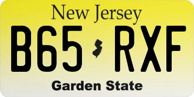 NJ license plate B65RXF